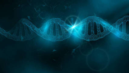 epps 10。向量例證分子結(jié)構(gòu)科學背景。保健醫(yī)學3d 例證。帶藍色細胞或原子的化學背景。核生物技術(shù), dna 配方研究